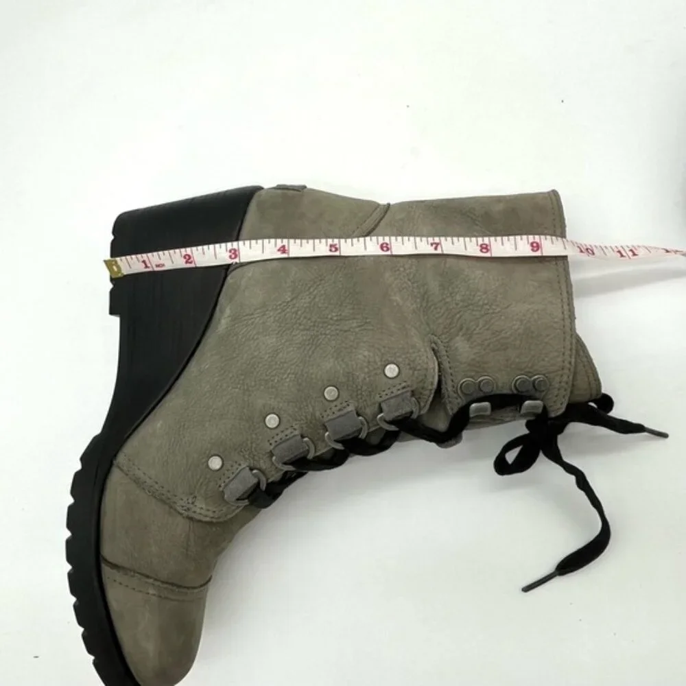 Sorel Women's After Hours Lace Quarry Mid-Calf Leather Boots Women Sz 10 - Picture 7 of 10